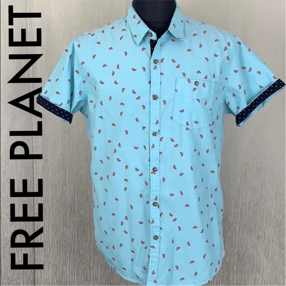 Free Planet Other - ⭐️FREE PLANET MENS PRINTED SHIRT 💯AUTHENTIC